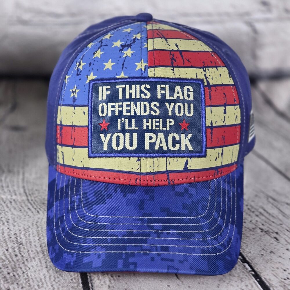 Patriotic Flag “ IF THIS FLAG OFFENDS YOU” Strapback Cap